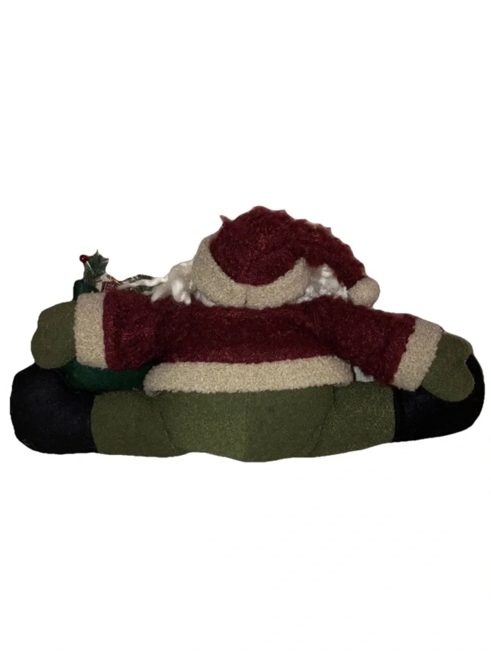 Country Santa Claus Christmas Weighted Holiday Plush Cabin Fireplace Decor 18 In